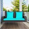 Costway 2-Person Patio Rattan Hanging Porch Swing Bench Chair Cushion Beige\Black\Red\Turquoise